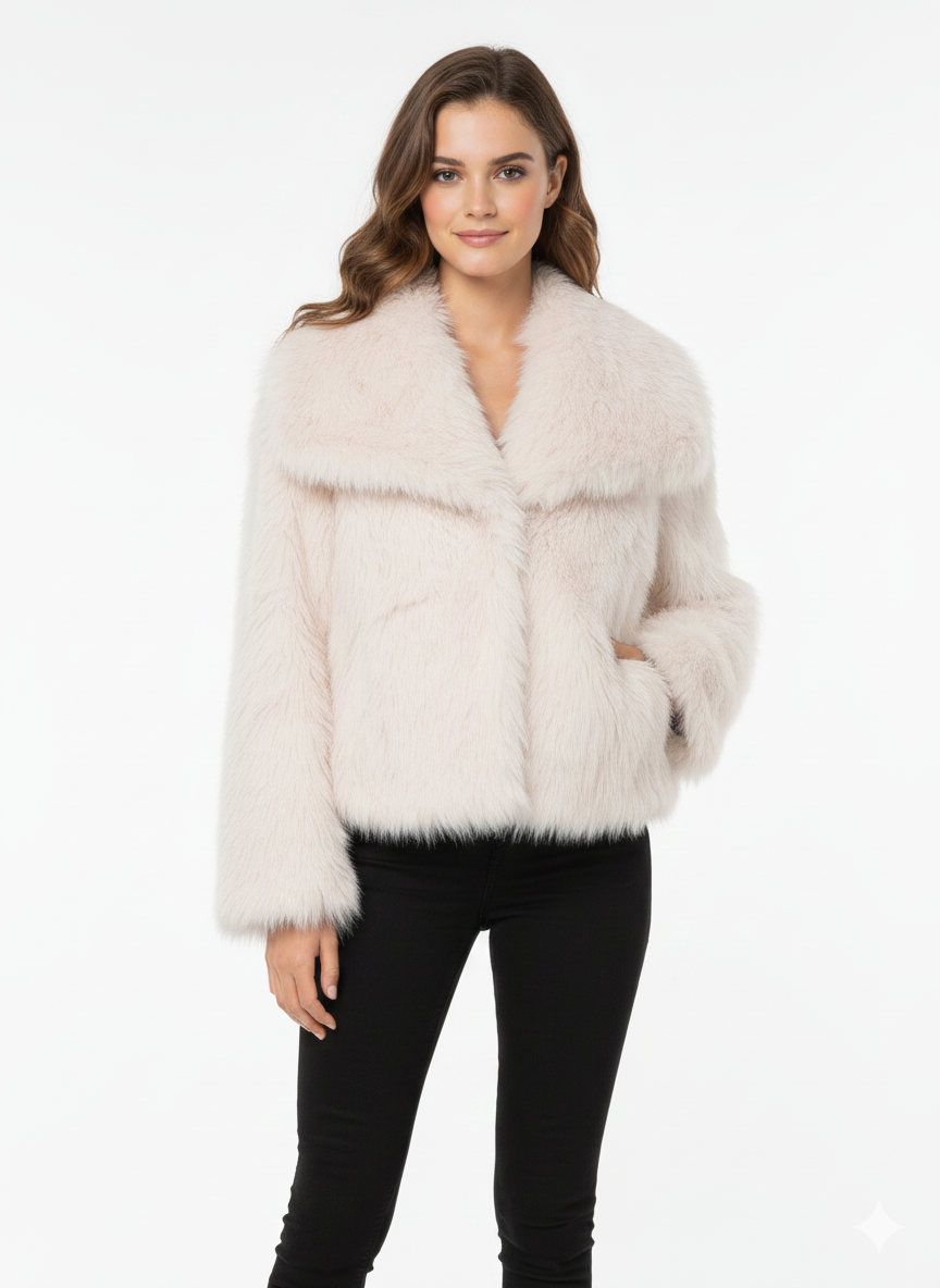 Veste Courte en Fausse Fourrure