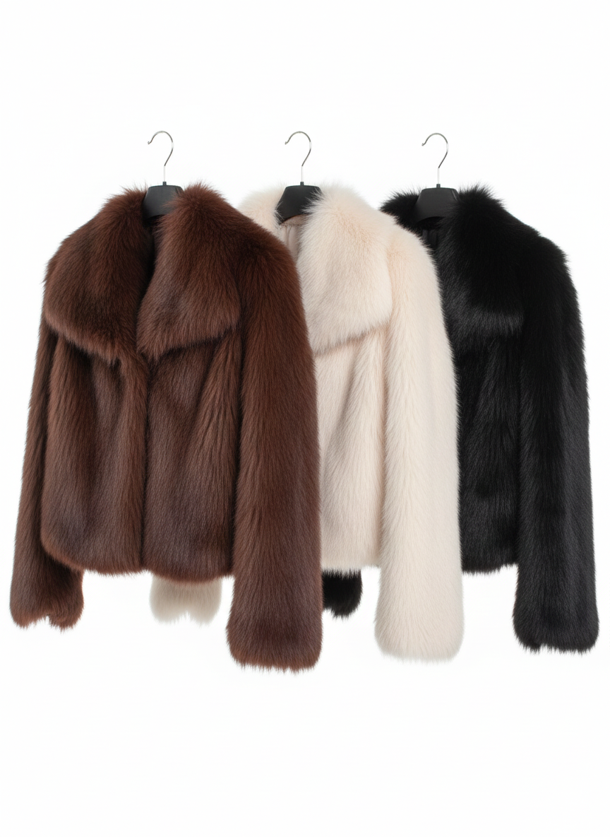 Veste Courte en Fausse Fourrure