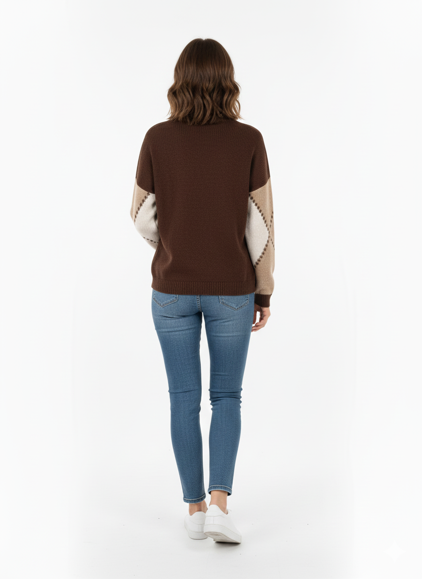 Pull à motif losanges – Style graphique et confort