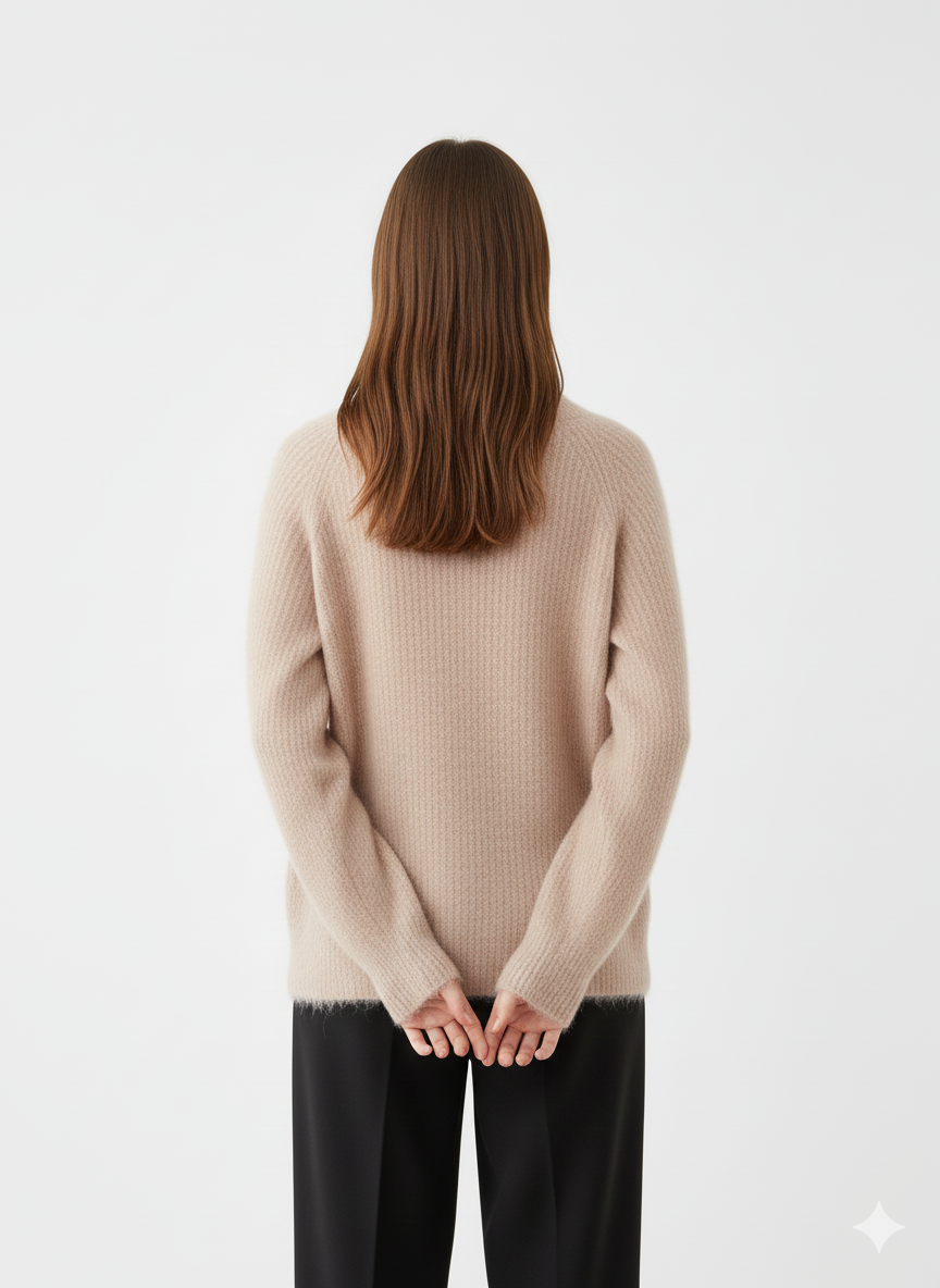 Pull col montant en maille douce