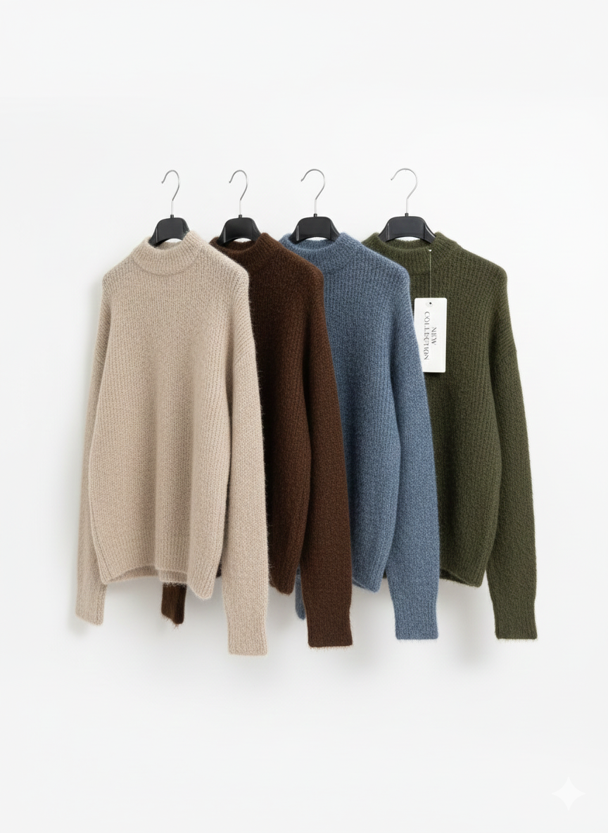 Pull col montant en maille douce